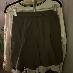 Olive green, Charter Club, polyester shorts.